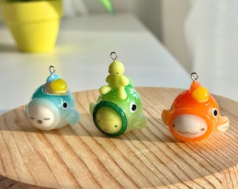 Koi Fish Keychains (Orange, Blue, Green)