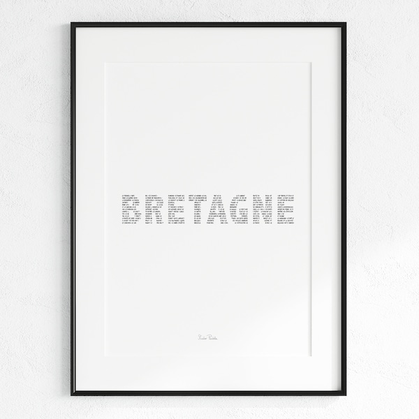 Calligramme Bretagne affiche calligraphie manuelle noir et blanc graphisme minimaliste
