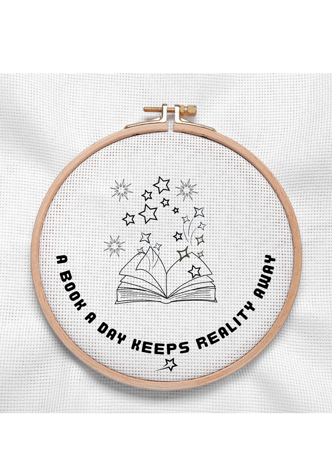 Hand Embroidery Pattern Printable PDF for Book Lovers Book - Etsy