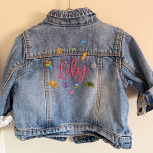 Personalised denim jacket for children, babies, toddlers