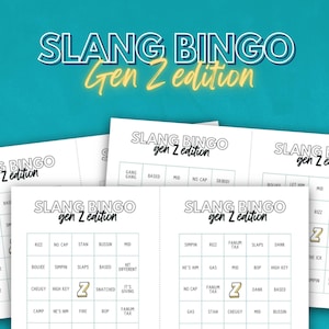 Gen Z Slang Bingo: 60 Printable Cards (PDF)