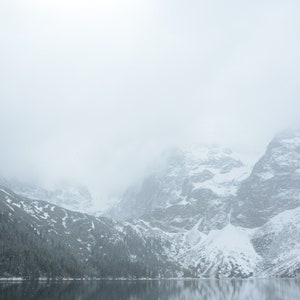 Zakopane Pologne Europe Tatras lac Morskie Oko, neige Citation inspirante nature rythme randonnée fond d'écran numérique jpg Nikon