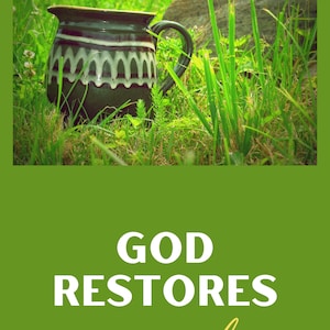 Dio ristora la mia anima salmo 23 versetti biblici citazione erba di prato JPG fiori verde primavera sfondo Pasqua resurrezione