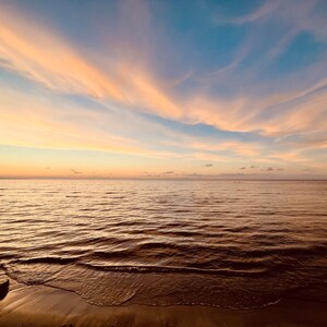 Mar Baltico Spiaggia e tramonto Wallart citazione incoraggiante cartolina carta da parati tramonto speranza tendenza download digitali stampe Dio fede JPG