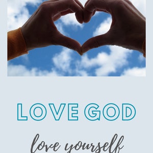 Cœur aime Dieu les gens vous-même les mains verset de la Bible citation biblique foi inspirante christianisme ciel ciel jpg cartes papier peint carte postale