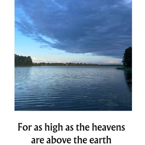 Lake luchten Bijbelpsalm briefkaart muur kunst behang cadeau download digitaal gepersonaliseerd cadeau kunst aan de muur foto natuur citaat inspirerende JPG