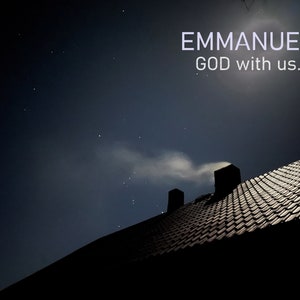 Emmanuel ansichtkaart kaart geloof Jezus Christendom devotioneel evangelie behang jpg maan Bijbel winter Vrolijk kerstfeest Kerstmis