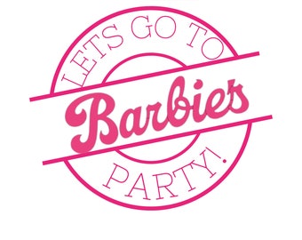 Barbie inspired party logo with your name