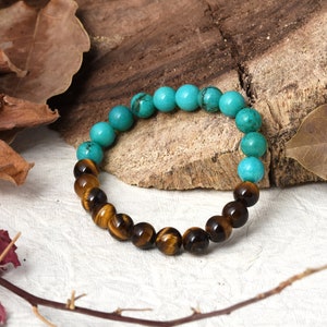 Tiger eye bracelet,Turquoise bracelet, blue bracelet, charms bracelets,men and women bracelet, cystal bracelet, personalized jewelry for mom image 1