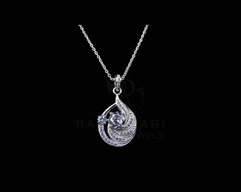 925 Silver Sterling Jewelry Silver Pendant Perfect Gift For Someone CZ jewelry Adjustbale Silver Chain Gift for her 3D Silver Jewelry