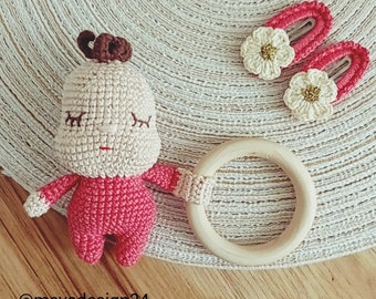 Baby rattle - Birth gift - Personalized rattle - wooden toy