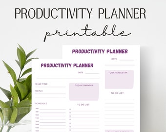 Printable Productivity Planner, Printable Life Organizer, PDF Goal ...