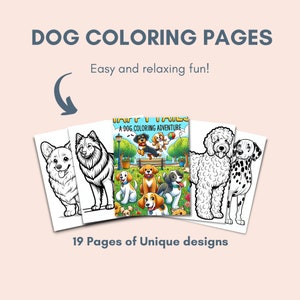 Dog Coloring Book, Digital Canine Art, Puppy Sketches Printable, Pet Illustration Download, Animal Drawing Activity, Creative Dog Lover Gift