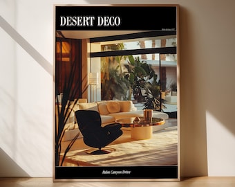 Vintage Palm Springs 'Desert Deco' Interior Art Poster