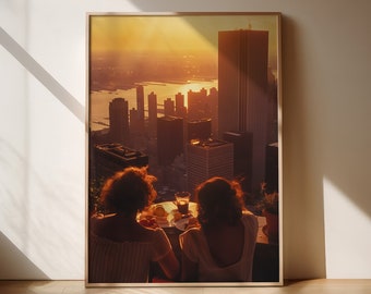 Vintage New York City 80s Retro Travel Poster, Museum Quality Art
