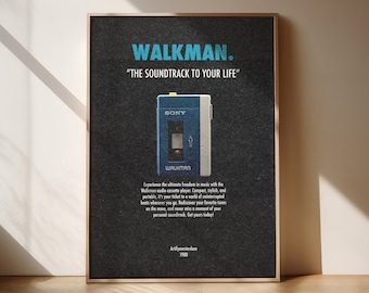 Sony Walkman Poster, 80s Retro Print