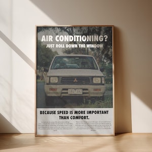 Vintage car poster, Retro Office Wall Art, Gift For Retro Car Lover, Car fan, 1980s Art, 80s Nostalgia, Advertisement Decor, Ad Wall Art