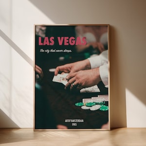 Póster vintage de Las Vegas, Las Vegas retro, póster de Las Vegas, póster de viaje, fotografía vintage, arte vintage