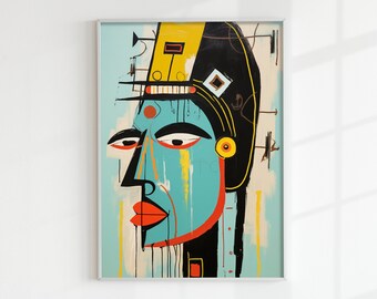 Expressionism Poster, Graffiti face design, Neo expressionism poster, Urban Pop Art, Neo Expressionism Art, Modern Wall Art, Art poster