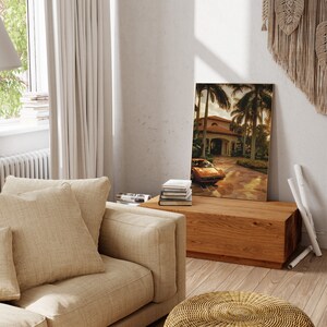 Vintage Miami Art Print, Beach Sunset Photography, Coastal Wall Decor image 2