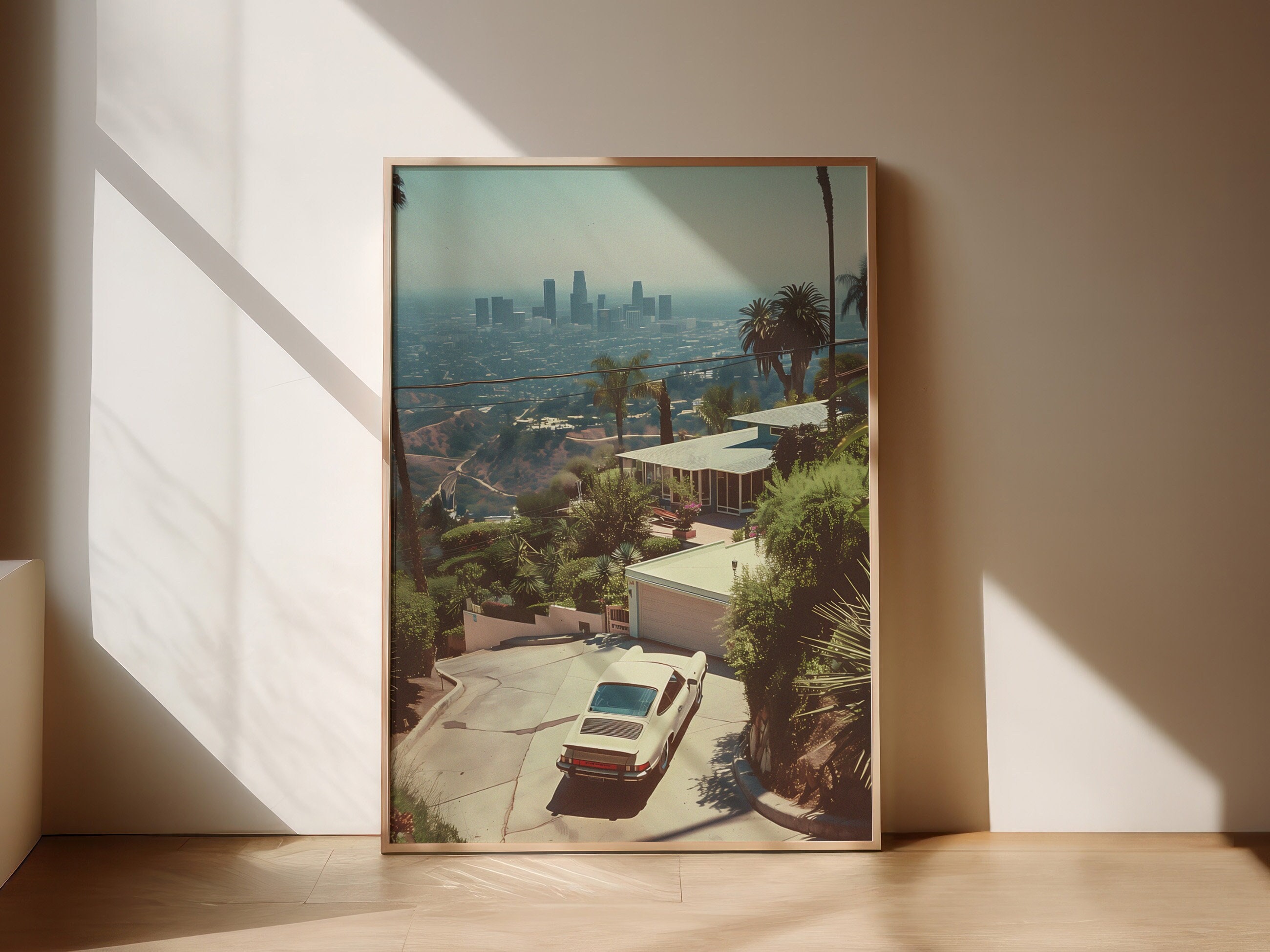Los Angeles Poster, 80s Print, Skyline Wall Art, Retro Poster, Nostalgic Photo, California Travel Print, New House Gift, Scenic, LA Souvenir