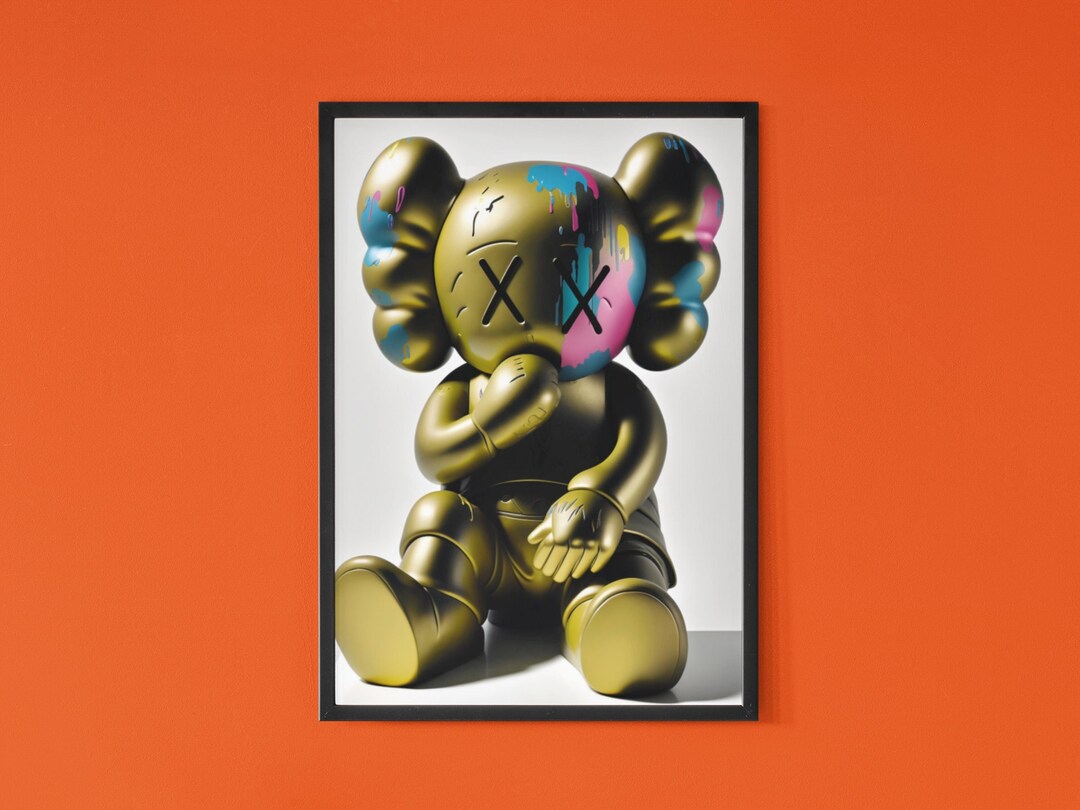 Gold Kaws Figure Poster Luxury Kaws Poster Kaws Poster Kaws Etsy