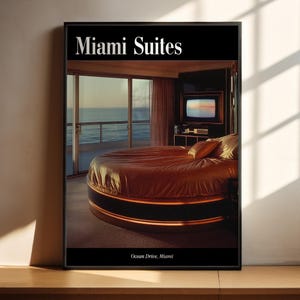 Póster de Miami de los 80, póster de revista retro, póster de interiores de los 80, póster publicitario vintage, póster retro, decoración de los 80, arte mural de los 80, para amantes de los 80