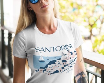 Santorini Greece T-Shirt: Island Vacation Unisex Tee