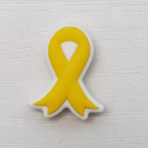 Yellow Awareness Ribbon Silicone Focal Bead - 2 count