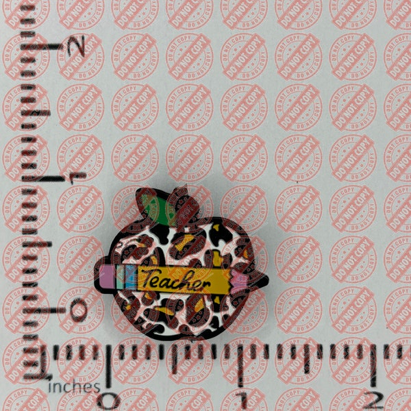 Teacher Cheetah Apple Focal Bead for Pens and Other Craft Items