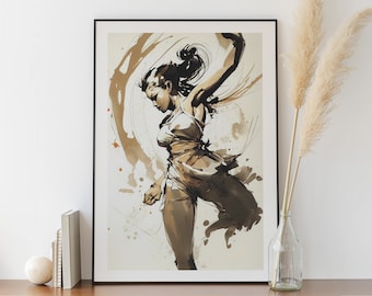 Martial Arts Gouache Poster - Kung Fu Painting