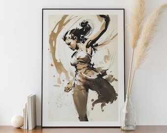 Poster Gouache Martial Arts - Kung Fu Painting