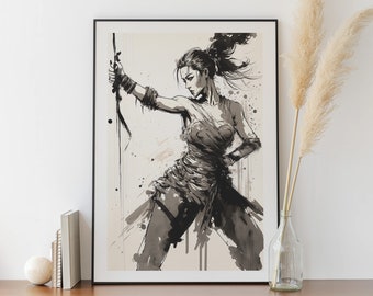 Martial Arts Gouache Poster - Kung Fu Painting