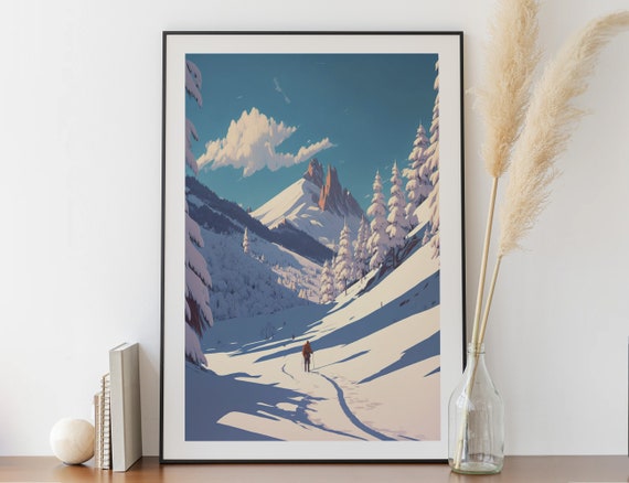 Buy Winter Mountain Poster Digital Painting Online in India - Etsy