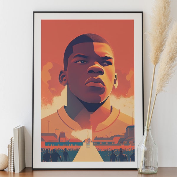 Poster Mbappe - Décoration Chambre - Affiche coupe du monde - Cadeau pour garçon - Poster minimaliste - Digital Painting - Equipe de France