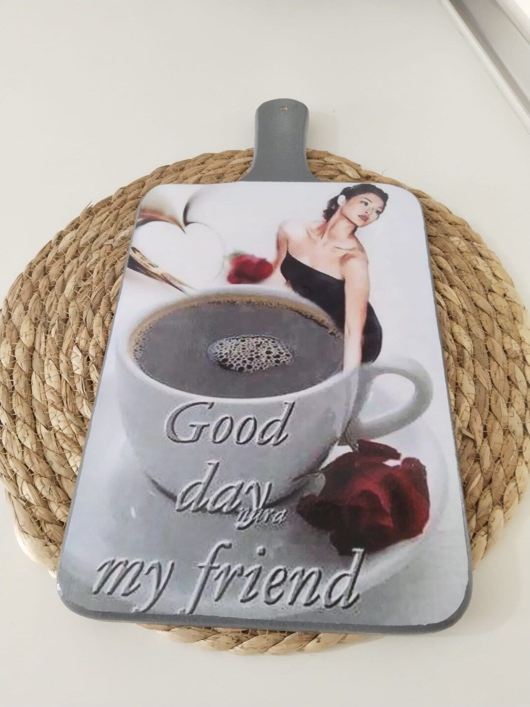 Decorative Coffee Serving Tray, Gift Decoration Product, Handmade