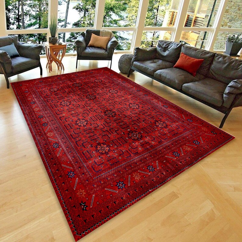 Red Oriental Rug Stunning Afghan Rug 4x6 5x8 69 Area Rug Bedroom Rug