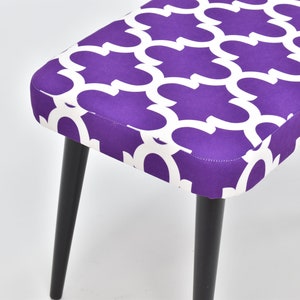 Unique Stool Upholstered Bench Sitting Chair Minimal Gift for Her Home Living Room Interior Design Handmade Furniture image 3