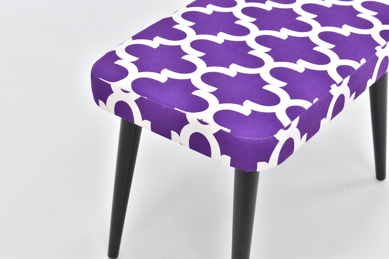 Unique Stool Upholstered Bench Sitting Chair Minimal Gift for Her Home Living Room Interior Design Handmade Furniture image 3