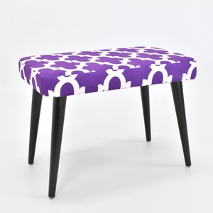 Unique Stool Upholstered Bench Sitting Chair Minimal Gift for Her Home Living Room Interior Design Handmade Furniture image 6