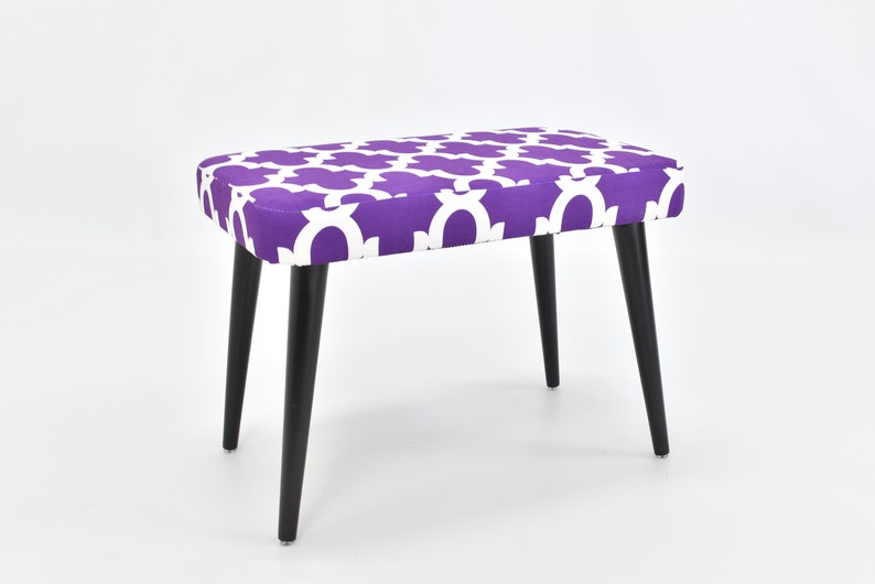 Unique Stool Upholstered Bench Sitting Chair Minimal Gift for Her Home Living Room Interior Design Handmade Furniture image 6