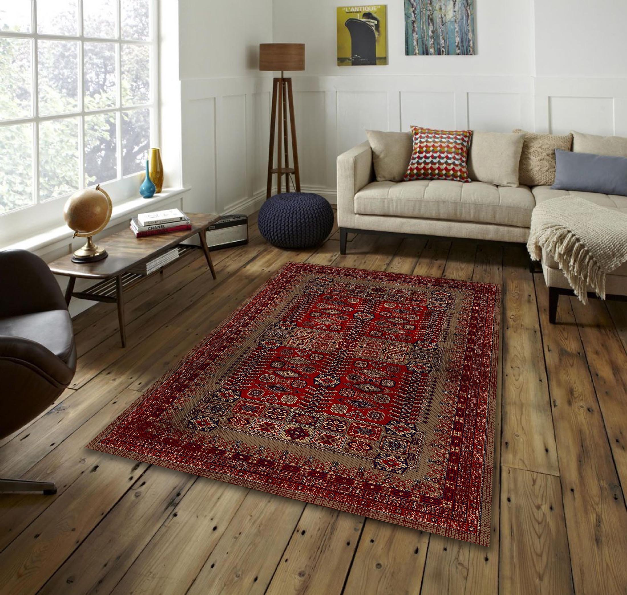 Area Rug 6x8, Red Afghan Rug, Traditional Rug, Luxury Rug, Red Area Rug, Red Turkish Rug, Heriz