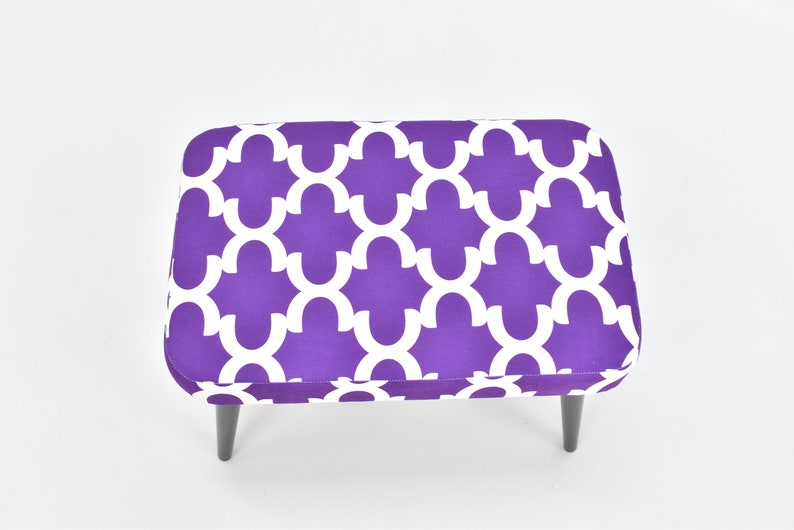 Unique Stool Upholstered Bench Sitting Chair Minimal Gift for Her Home Living Room Interior Design Handmade Furniture image 7