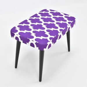 Unique Stool Upholstered Bench Sitting Chair Minimal Gift for Her Home Living Room Interior Design Handmade Furniture image 1