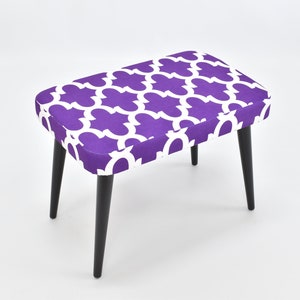 Unique Stool Upholstered Bench Sitting Chair Minimal Gift for Her Home Living Room Interior Design Handmade Furniture image 2