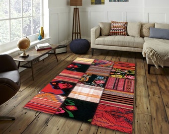 patchwork rug, aesthetic rug, boho rug turkish area rug, boho kilim carpet, new home gift, aesthetic rug bedroom rugs for living Room carpet