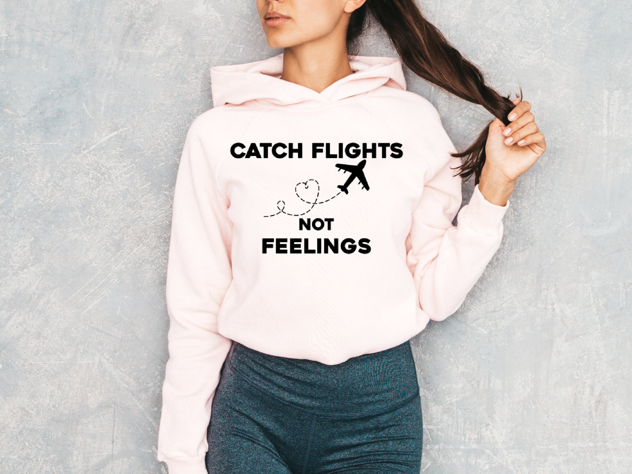 Catch Flights Not Feelings, Airplane SVG PNG Clipart, Travel Svg, Love ...