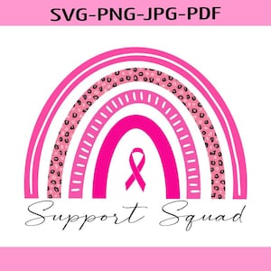 Breast Cancer Awareness SVG, Breast Cancer Support Squad SVG, Cancer SVG, Cancer png, Awareness Ribbon svg, Pink Ribbon svg, Cut File Cricut