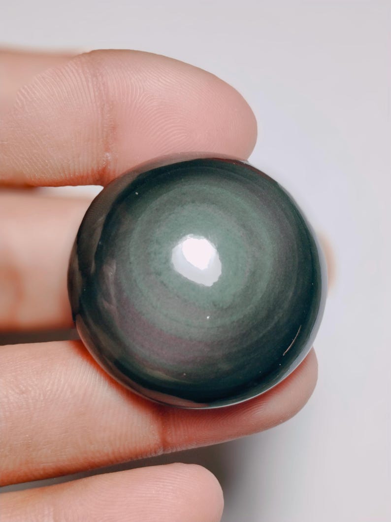Eye Design Rainbow Obsidian Cabochon, Natural Rainbow Obsidian Gemstone