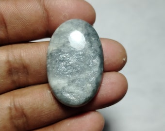 rare black amazonite jasper cabochon, natural flashy black amazonite jasper gemstone 24x37mm (52cts) loose gemstone semi precious stone